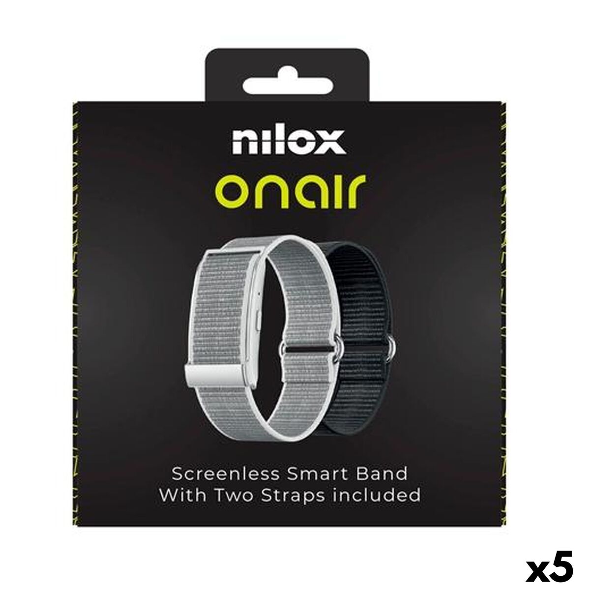 Activiteit armband Nilox ONAIR Zwart Zilverkleurig (5 Stuks)
