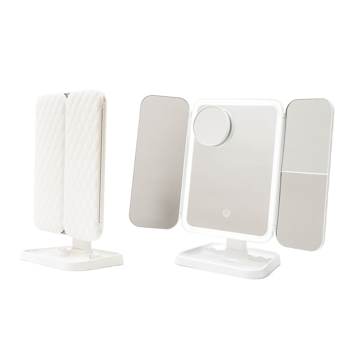 Oplaadbare Driepanelige Make-up Spiegel met Vergroting en LED-licht Miled InnovaGoods