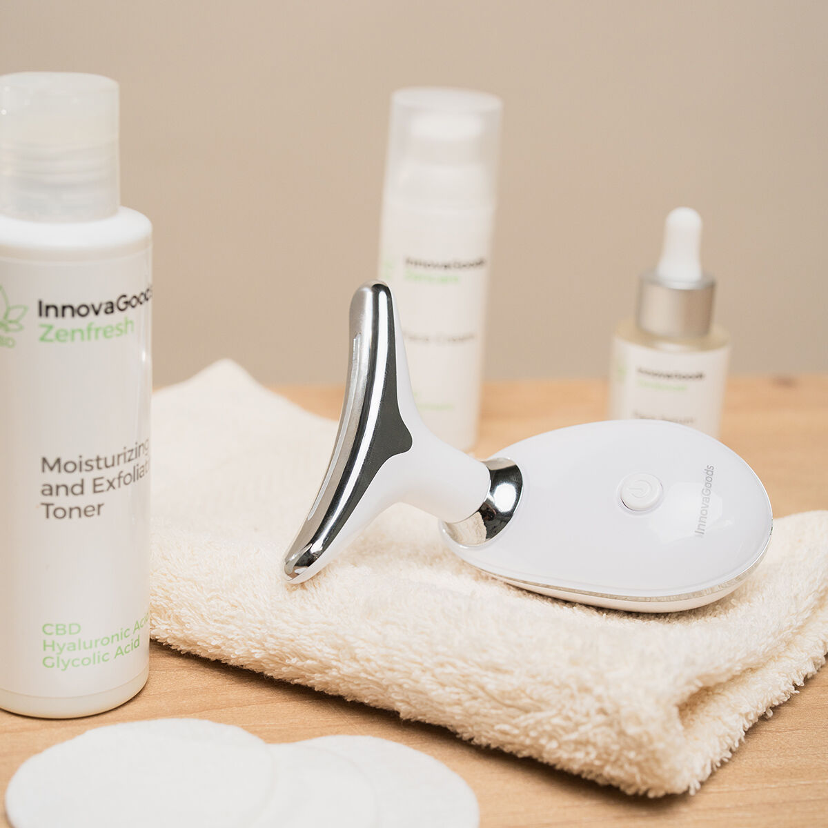 Elektrische Verstevigende Gezichts- en Nekmassage met LED, EMS en Warmte Selora InnovaGoods